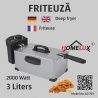 Friteuza Electrica Homelux 3L, 2000W, Inox, Termostat Reglabil