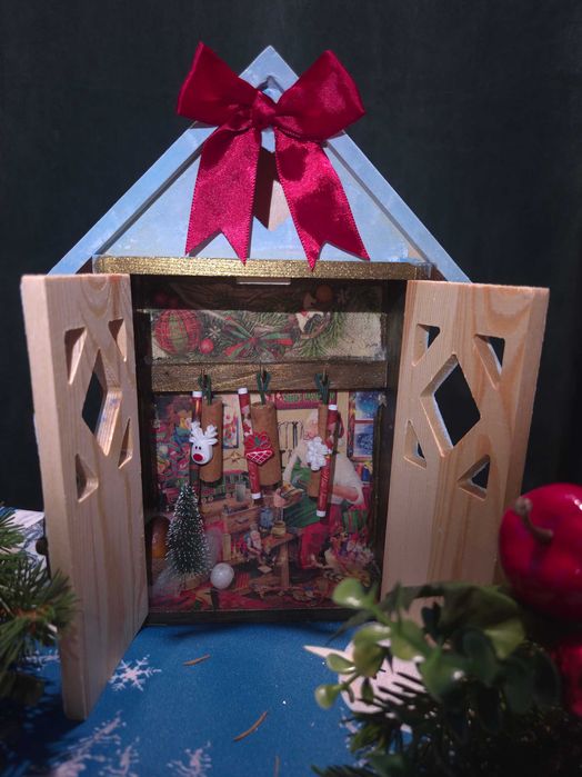 Ръчно изработени коледни къщички с късмети