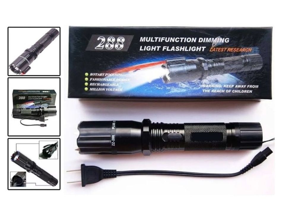 Electroșoc cu lanterna LED, incarcare rapidă pe priza