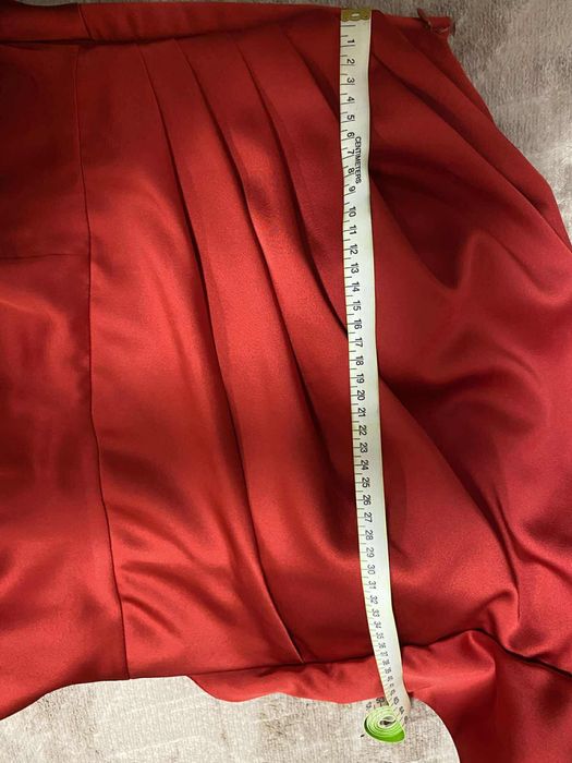 Официална червена дълга рокля р. 46