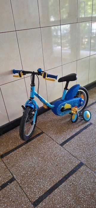 Bicicletă copii cu roți ajutătoare – 12” (tematică pește)