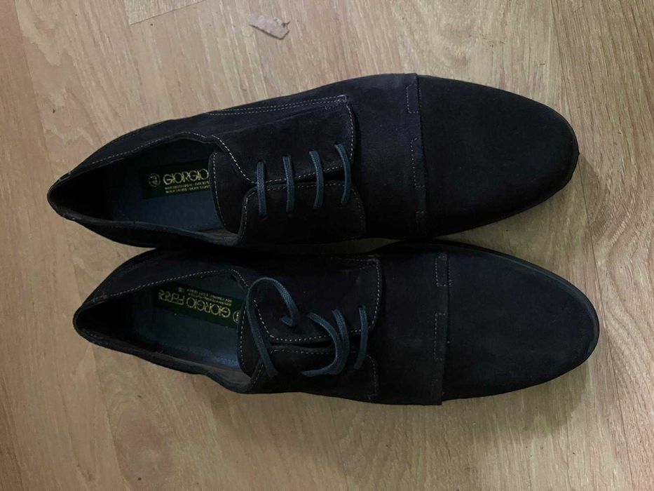 Pantofi  piele intoarsa  negri  44