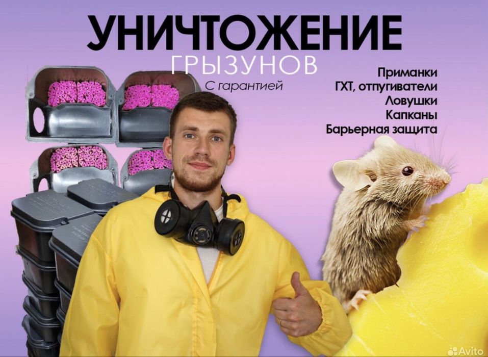 Уничтожение крыс и мышей Дератизация с Гарантией