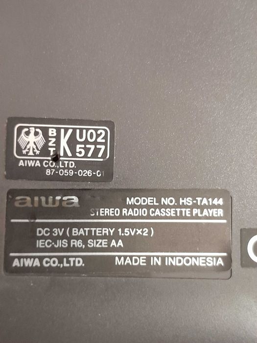 Vand walkman aiwa model TA144