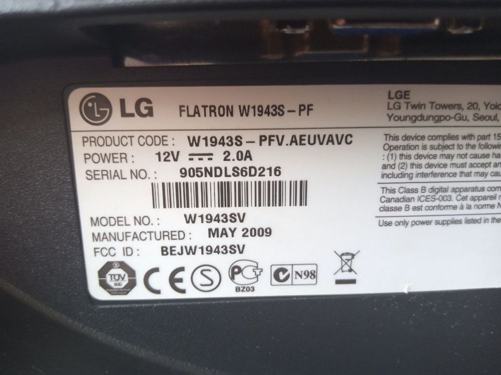 Монитор LG Flatron W1943S - PF