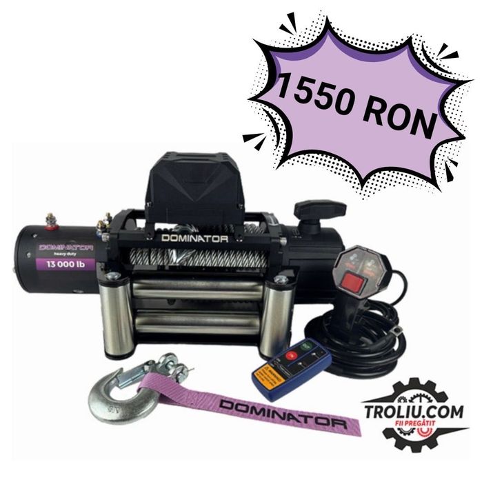 Troliu electric Dominator 13000 lb HD platforma 4x4 auto