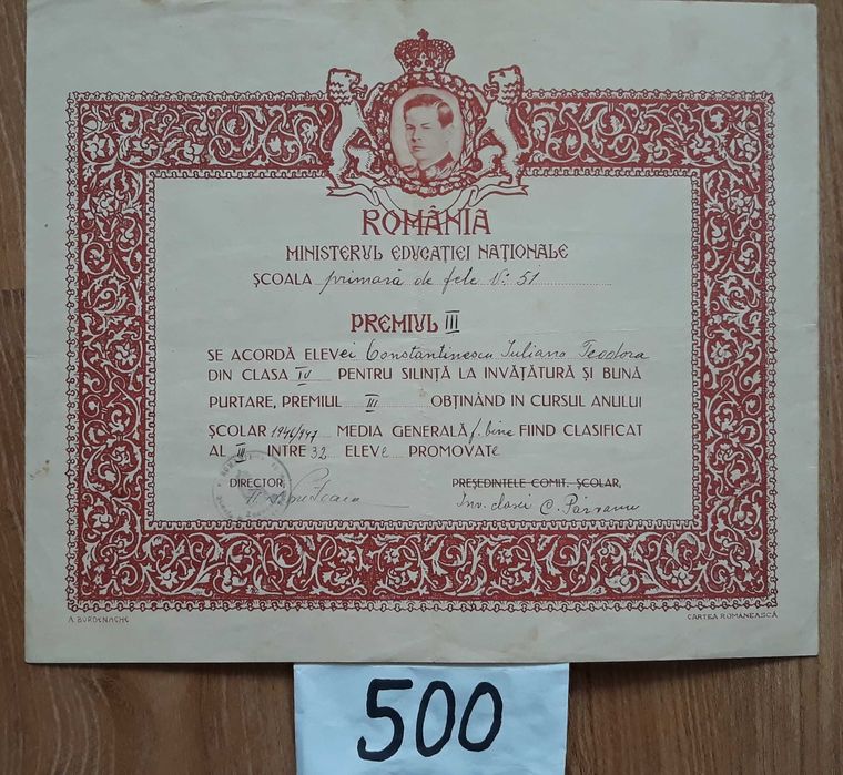 Diplome mai rare  de colecție nu trimit in tara predare în centru