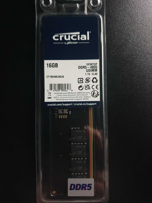 Memorie RAM Crucial 16 GB DDR5-4800Mhz CL40