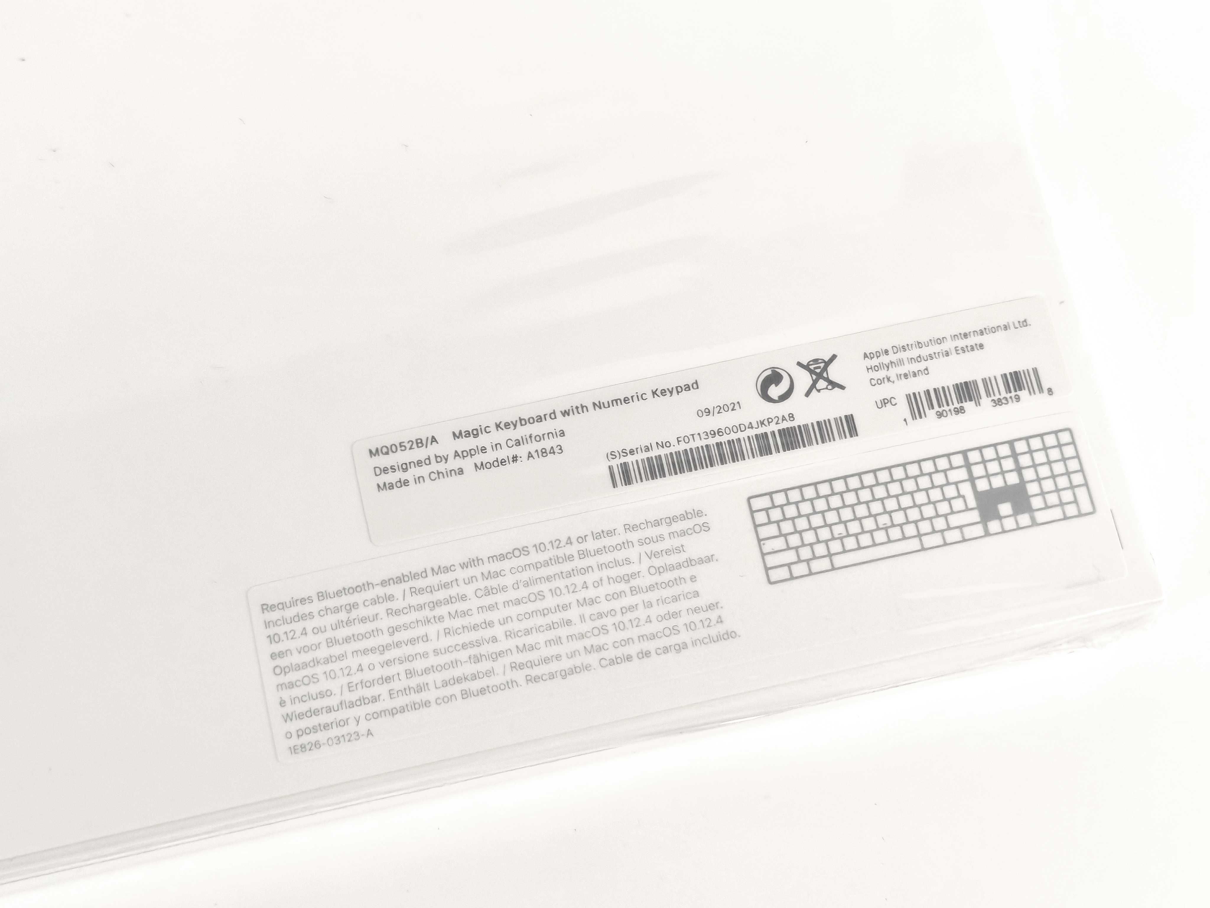 Tastatura Apple Magic keyboard cu numpad (Keypad) Bluetooth INT UK Alb
