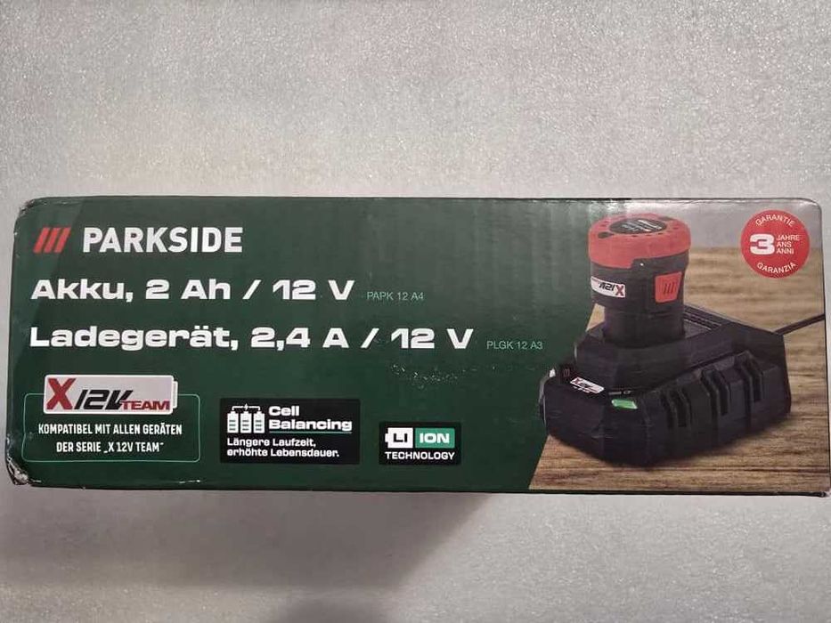 Kit incarcare PARKSIDE PLGK 12 A3 + acumulator PAPK 12 A4, 2Ah 12V