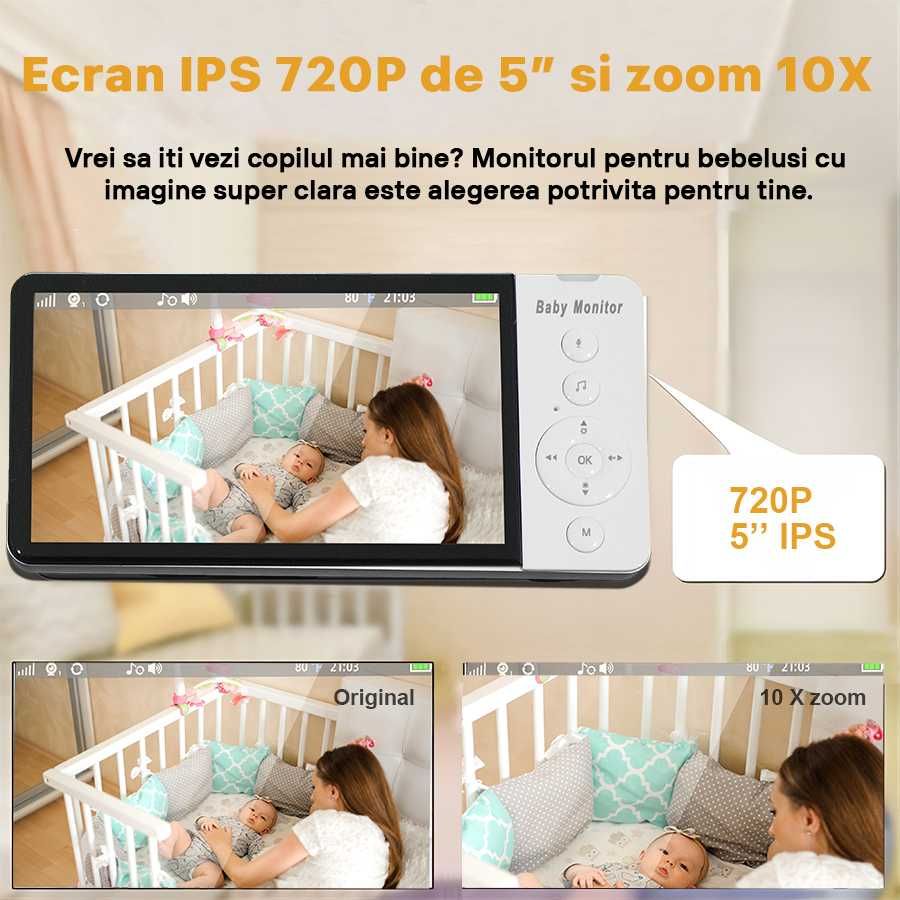 Baby Monitor ABM700,camera de supraveghere Audio -Video