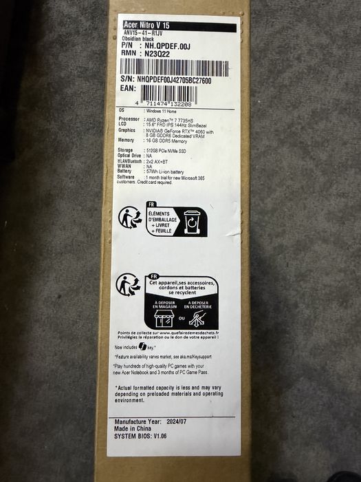 Acer Nitro V15 Rtx 4060