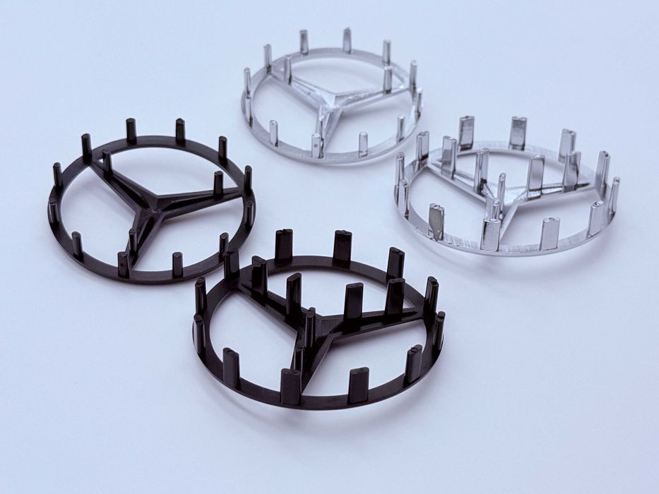 Emblema Compatibila Mercedes volan negru/crom 50/57mm