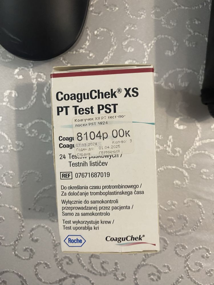 CoaguChek® XS PT Test PST Коагучек XS Рт тест-по-лоски PST Nº24