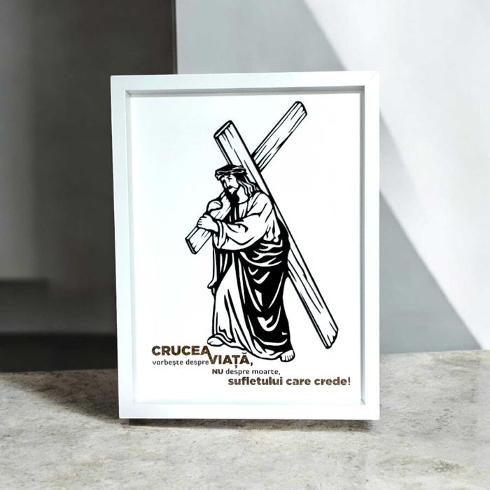 Tablou Volumetric cu Iisus purtând crucea