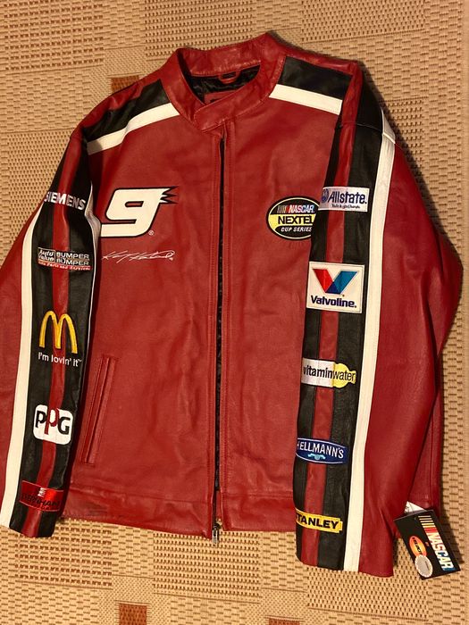 Geaca piele NASCAR originala, piele naturala