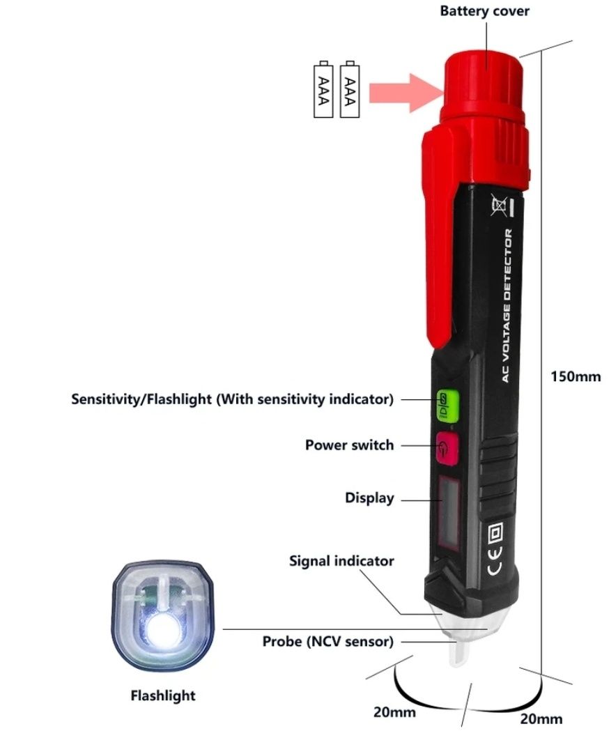 Detector de tensiune AC fără contact ANENG AC1010

Specificații:

Stil