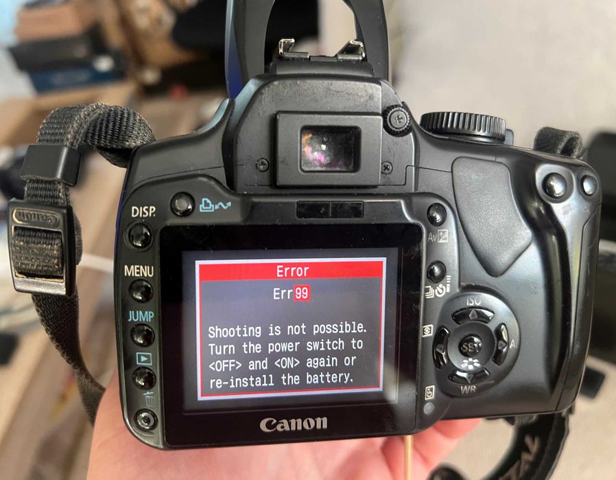 Canon EOS 400D body defect, eroare Err99, lipsa capac baterie