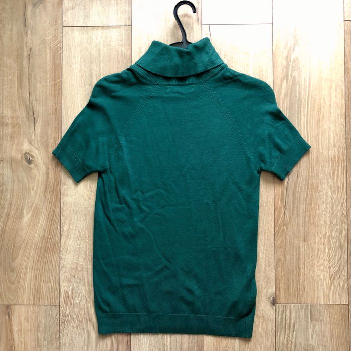 MANGO Bluza dama verde pe gat | primavara | maneci scurte, subtire | S