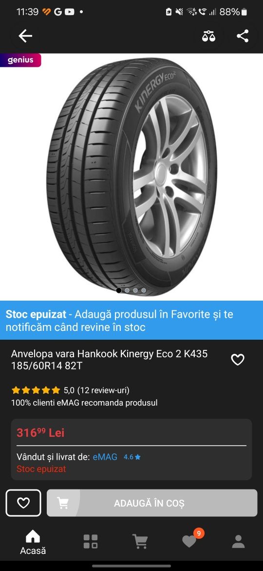 Jante Aliaj 4x100 cu cauciucuri de vara Hankook 185/60 r14