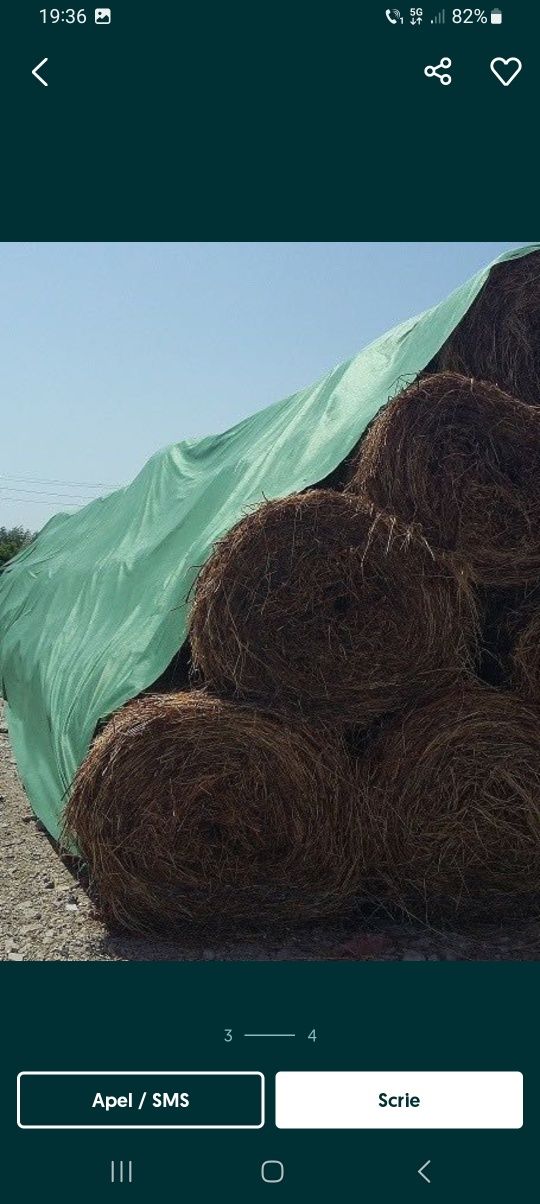 PRELATA Baloti Verde 140 gr/m Tip Pasla Antimucegai/Tratata UV!