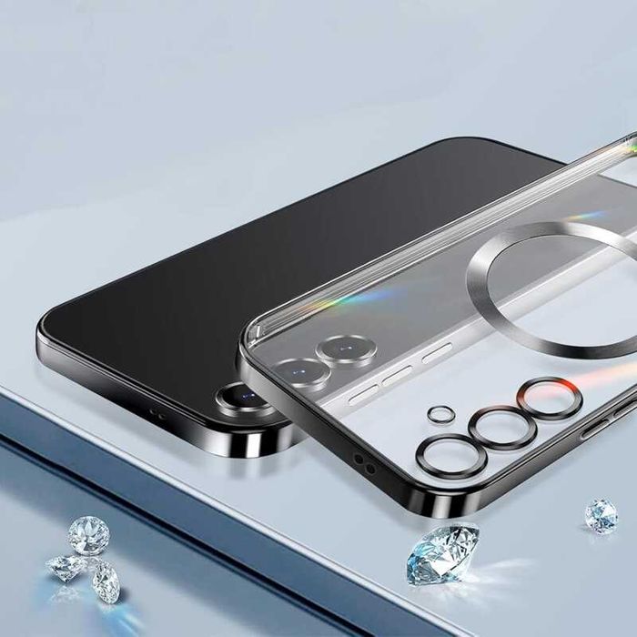 Husa Samsung S25 MagSafe cu protectie camere Luxury, Negru