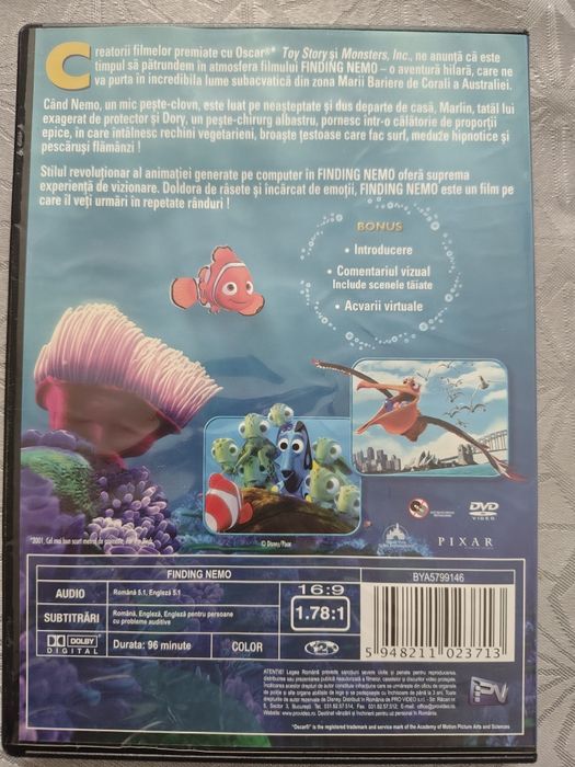 Vând DVD cu filmul în căutarea lui Nemo.