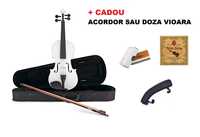 Set COMPLET vioara4/4 ALBA cu toc,corzi,arcus,sacaz,barbie si CADOU