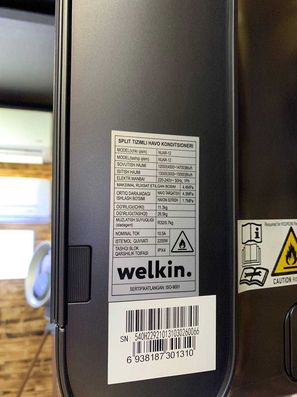 Кондиционер Welkin / Konditsioner Welkin Nuar 12 000 Btu + Inverter
