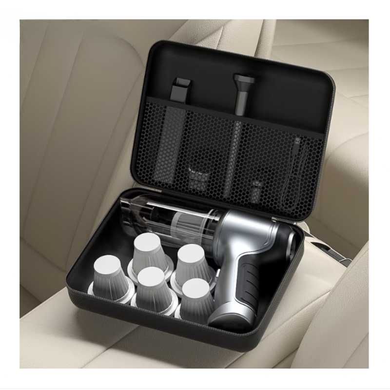 Aspirator Auto Portabil 3-in-1, Fără Fir, Umed/Uscat, 5 Filtre HEPA