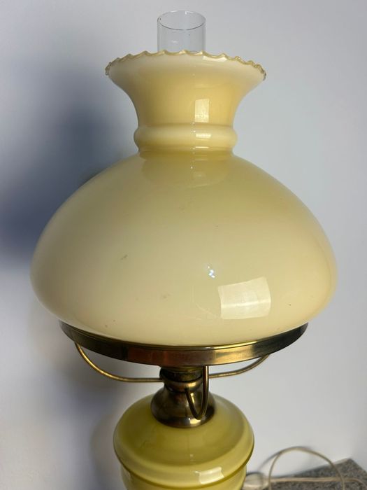 Lampa vintage din sticla paling crem 60 cm