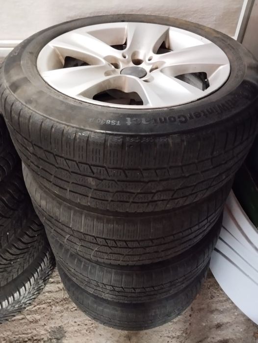 4 jante aluminiu, BMW 225/55/R17 cu cauciucuri de iarnă
