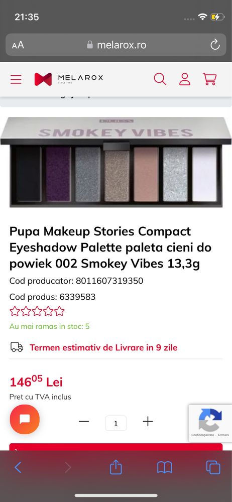 Paleta de farduri smokey eyes Pupa milano