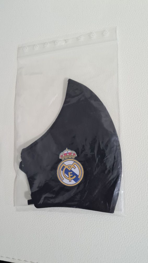 Masca Real Madrid, bumbac satinat, dubla, premium, reutilizabila