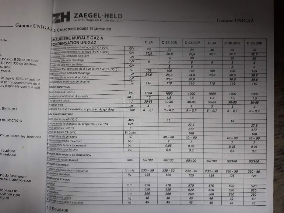 Centrala condensatie sigilata Zaegel-Held,Unigaz C24kw, Doar incalzire