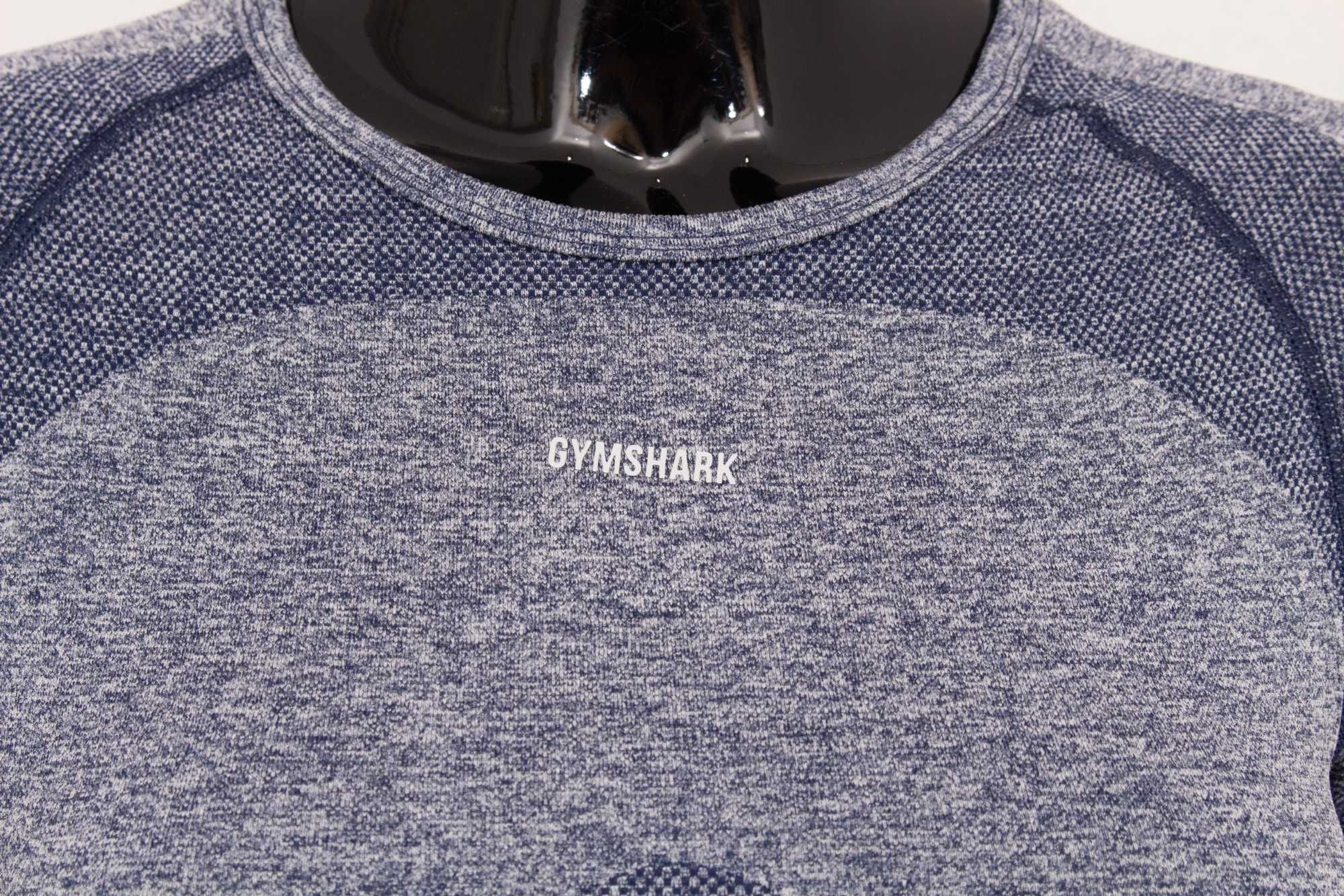 Gymshark комплект къс топ син + клин безшевен за фитнес XS