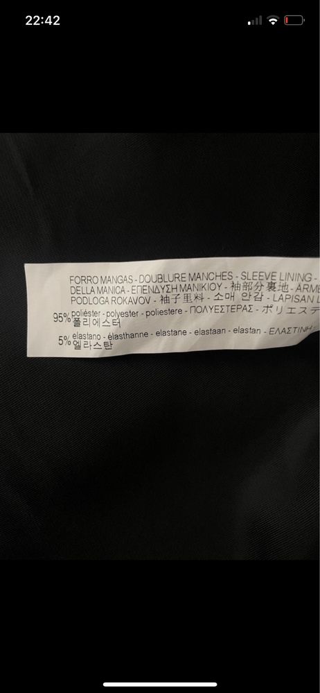 Palton negru lana Zara