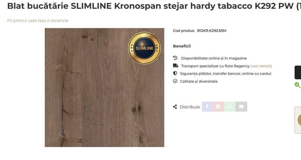 Blat bucatarie laminat compact 12 mm - mai multe culori disponibile