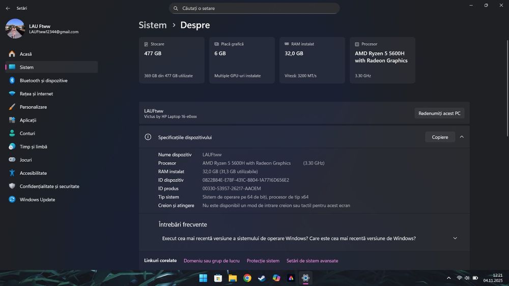 Laptop Gaming HP Victus+ PlayStation 5/ Schimb