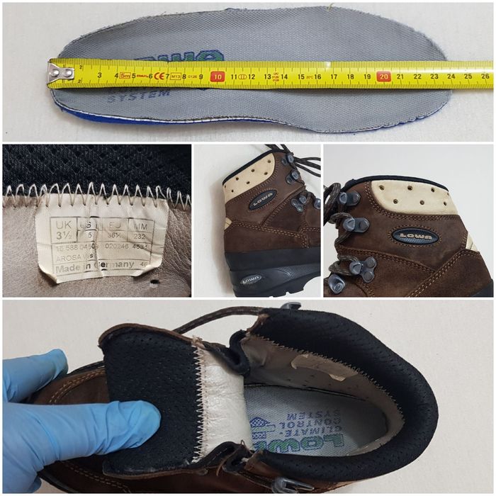 Bocanci LOWA Arosa piele Nubuk, ghete munte, alpinism, Nr 36 1/2 EU