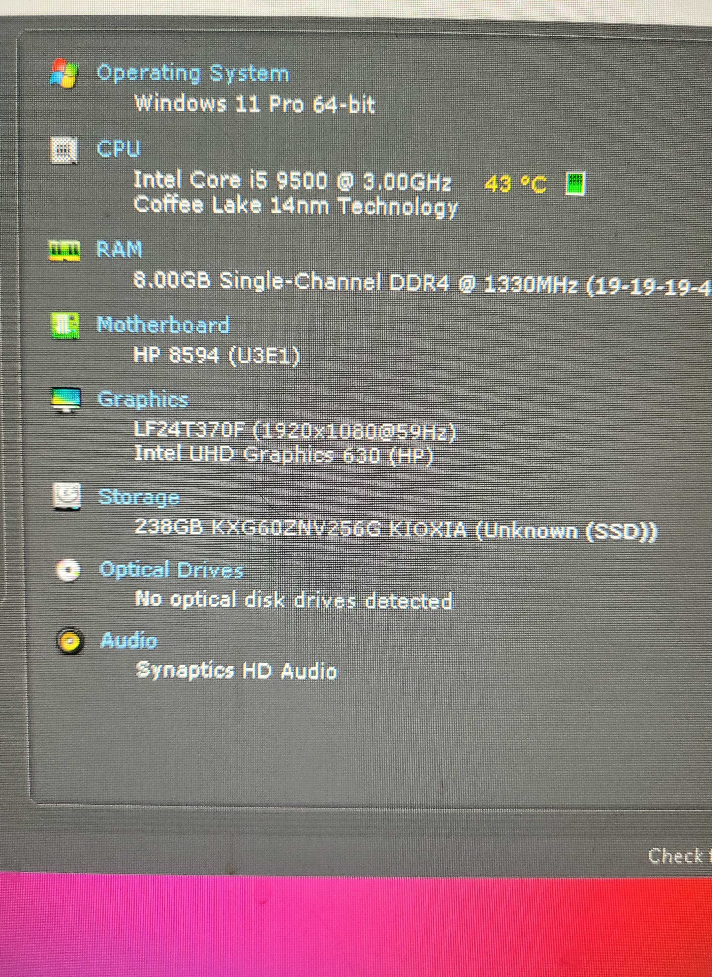 Mini PC HP Elitedesk 800 G5 i5-9500