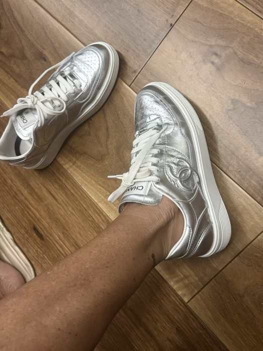 Chanel 38 номер обувани 2 пъти-сребърни