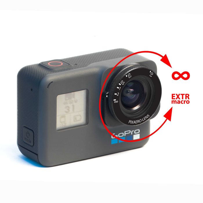 Макро объектив PixAero с ручной фокусировкой для экшн камер GoPro
