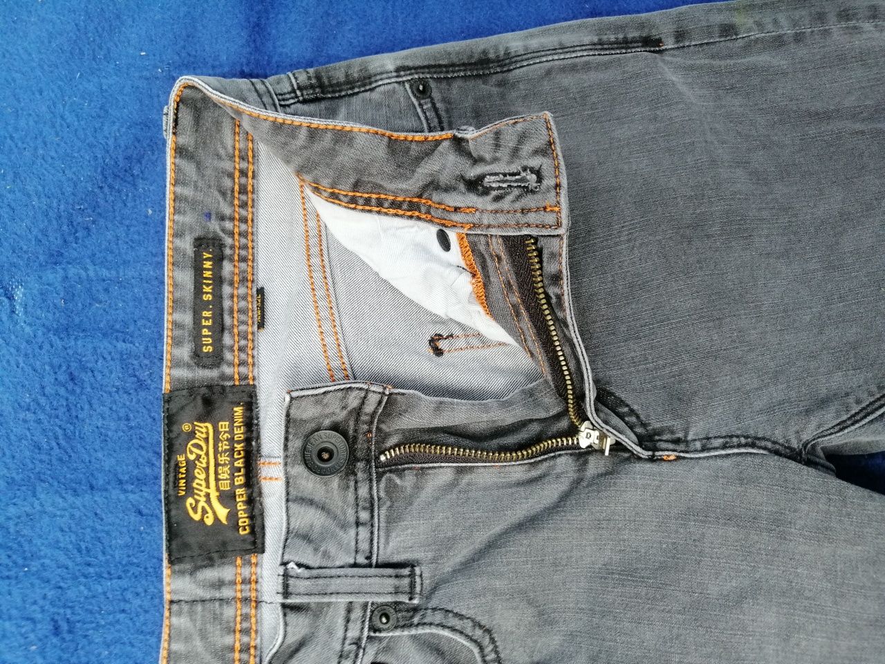 SUPERDRY Copper Black Denim  Supre Skinny de damă, mărimea 28 W, 32 L.