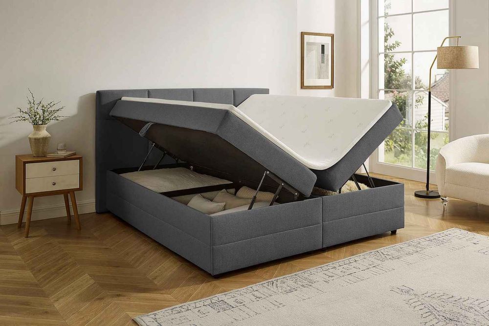 Pat boxspring cu 2 lazi de depozitare
