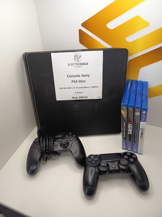 Consola Sony PS4 Slim 500GB/2 Joystickuri + 4 Jocuri ID8991