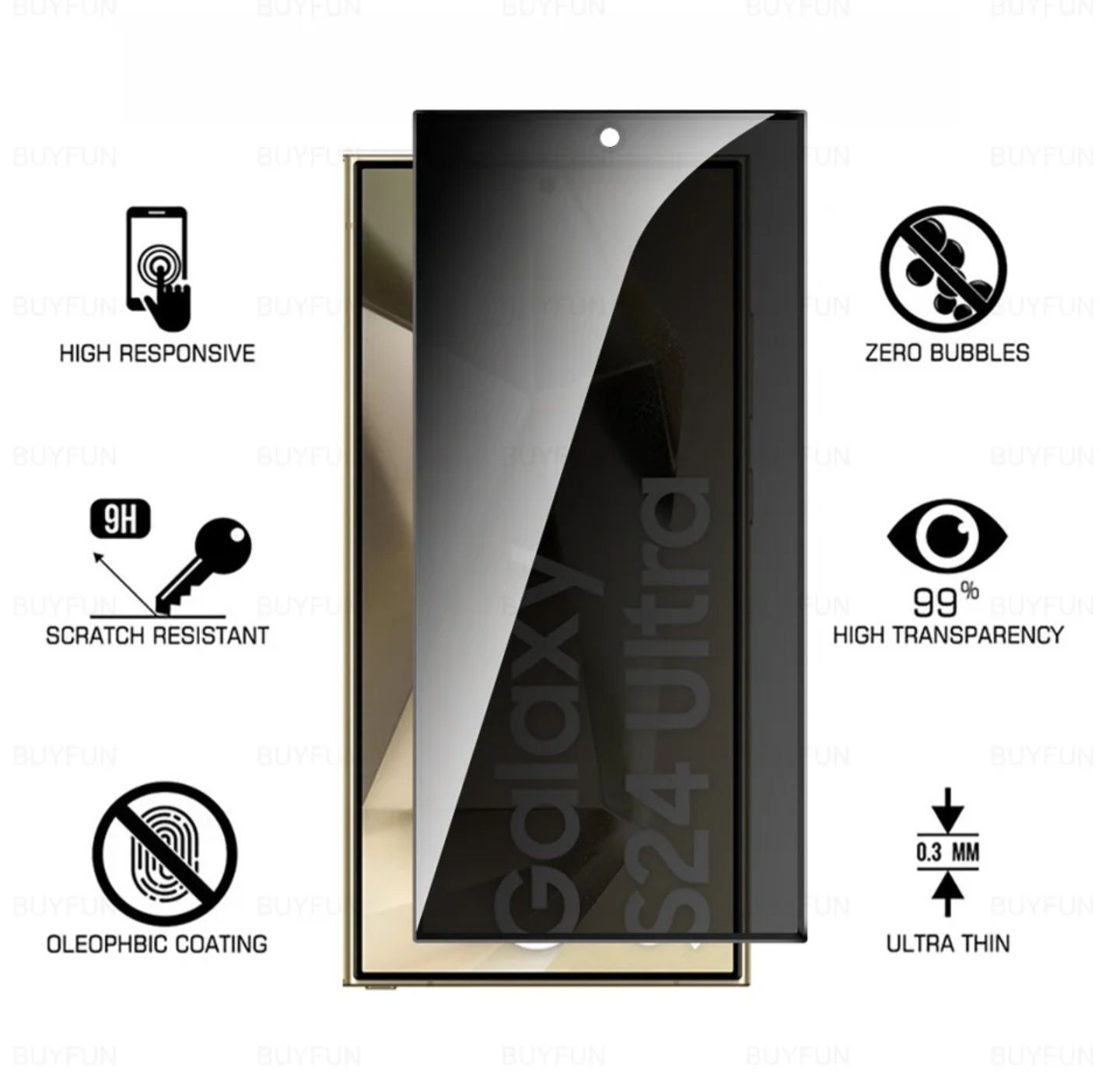 Privacy Tempered Glass за Samsung Galaxy S24 Ultra