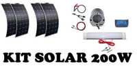 KIT Solar portabil 200w + regulator 10A + invertor 220V + led tub 12v