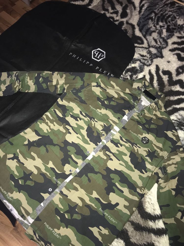 Оригинална Philipp Plein мъжка риза камуфлаж