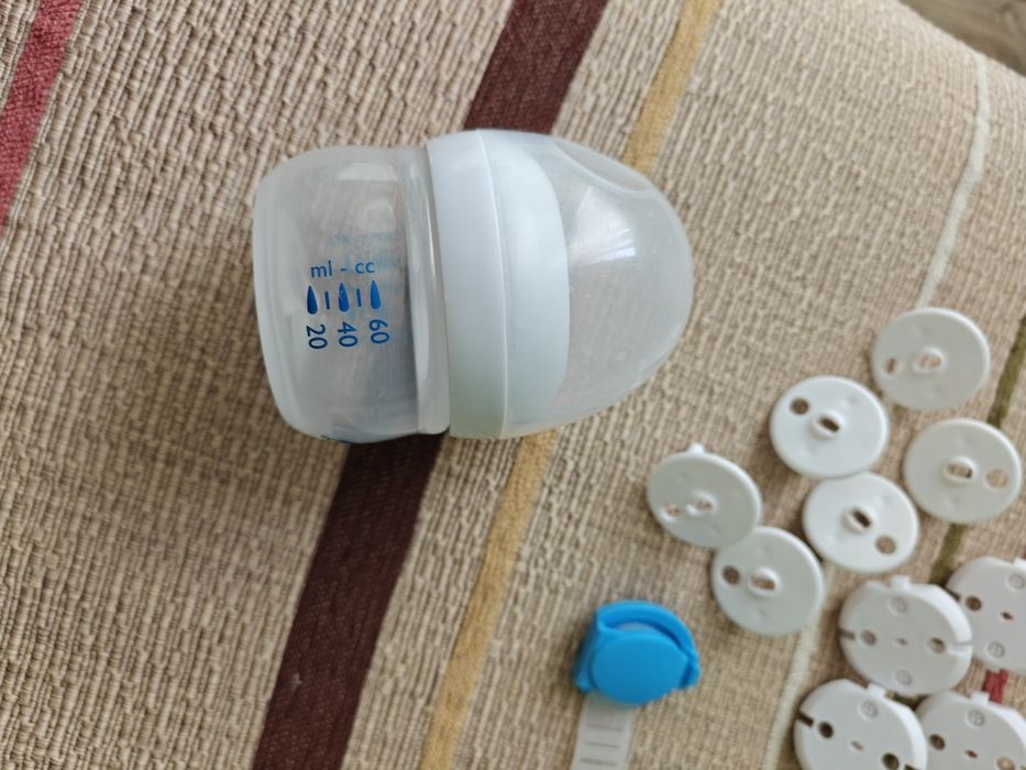 Преходна часа Нук с нов биберон,протектори и шише Авент 0+ без биберон